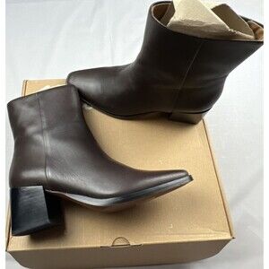 Madewell Women’s Clean Block-Heel Boots Leather Size 7